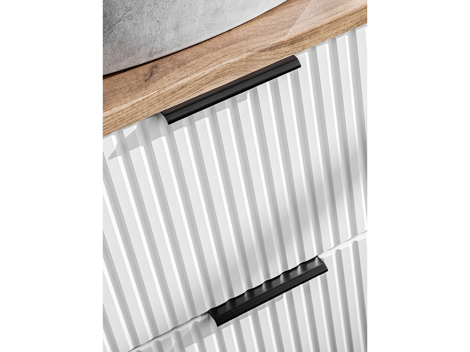 Mobile sottolavabo Adel White 80 cm 2 cassetti Bianco Opaco