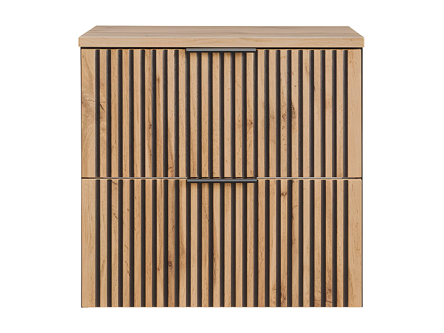 Meuble sous-vasque 60cm plan de toilette Gaia Bois et Noir