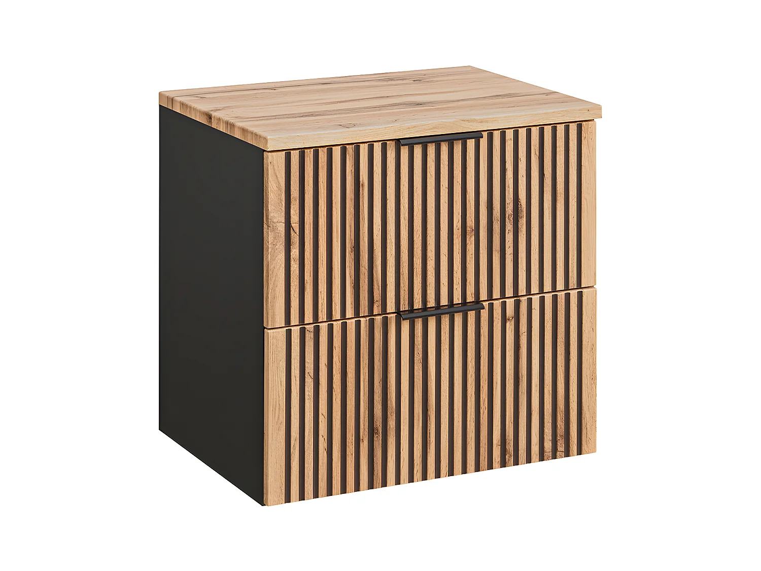 Meuble sous-vasque 60cm plan de toilette Gaia Bois et Noir