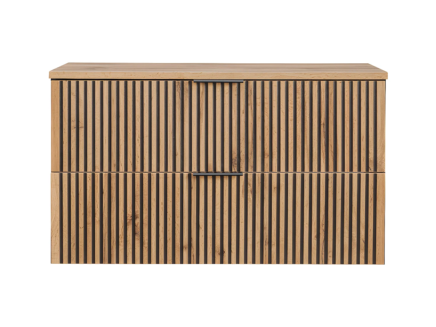 Meuble sous-vasque 100cm plan de toilette Gaia Bois et Noir