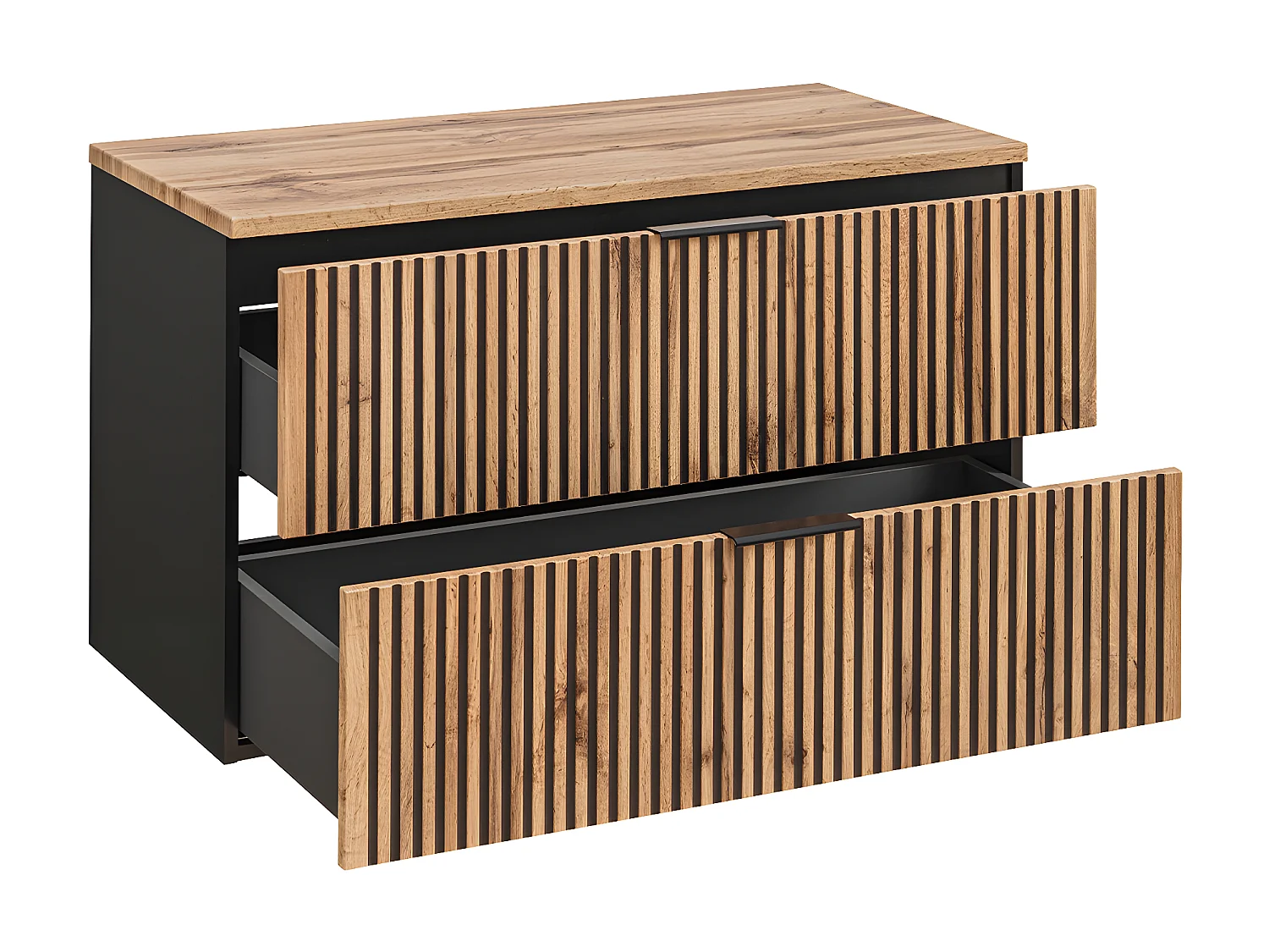 Gaia 100cm badmeubel in hout en zwart