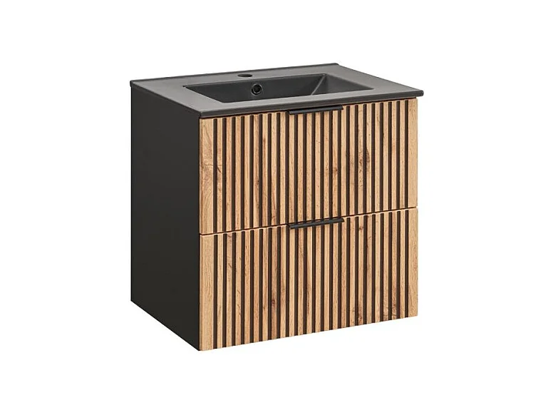 Meuble sous-vasque 60cm Gaia Bois et Noir