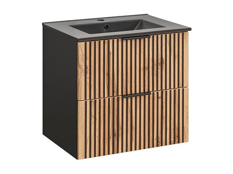 Mobile bagno senza lavabo Gaia marrone e nero 60cm
