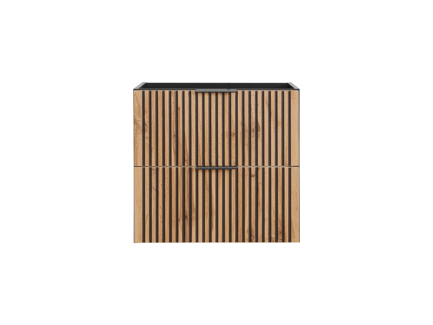 Waschtischunterschrank 80cm Gaia Holz und Schwarz