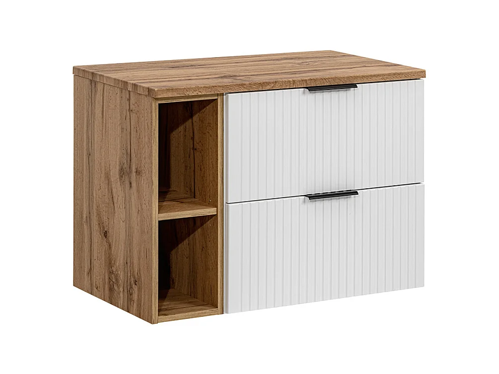 Meuble sous-vasque 80cm 2 niches Adriel Blanc