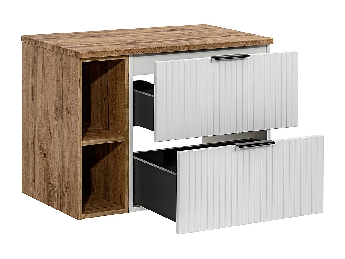 Meuble sous-vasque 80cm 2 niches Adriel Blanc