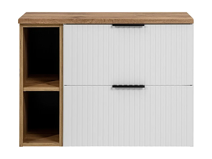 Meuble sous-vasque 80cm 2 niches Adriel Blanc