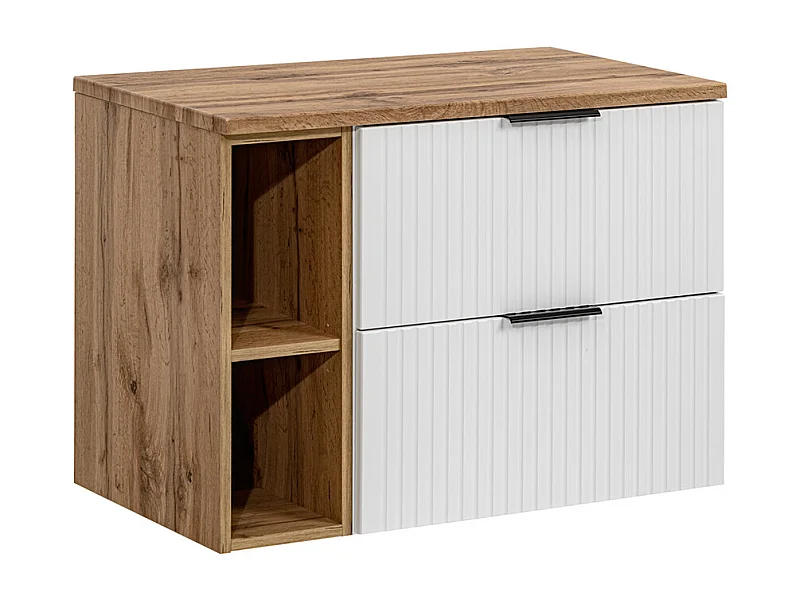 Meuble sous-vasque 80cm 2 niches Adriel Blanc