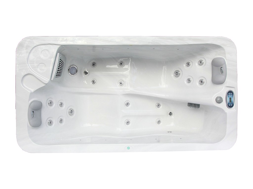 Whirlpool 2 Plätze - Perlweiß - 18 Düsen - 210 x 110 x 74 cm - System BALBOA - TAHITI III