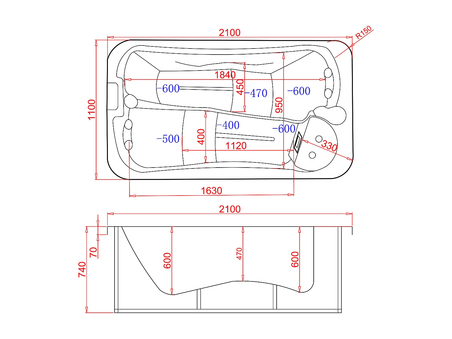 SPA 4 pessoas - TAHITI - Branco pérola
