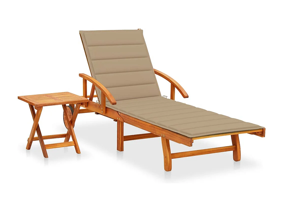 Transat chaise longue bain bois marron 200 x 67 x 30 cm 02_0012618