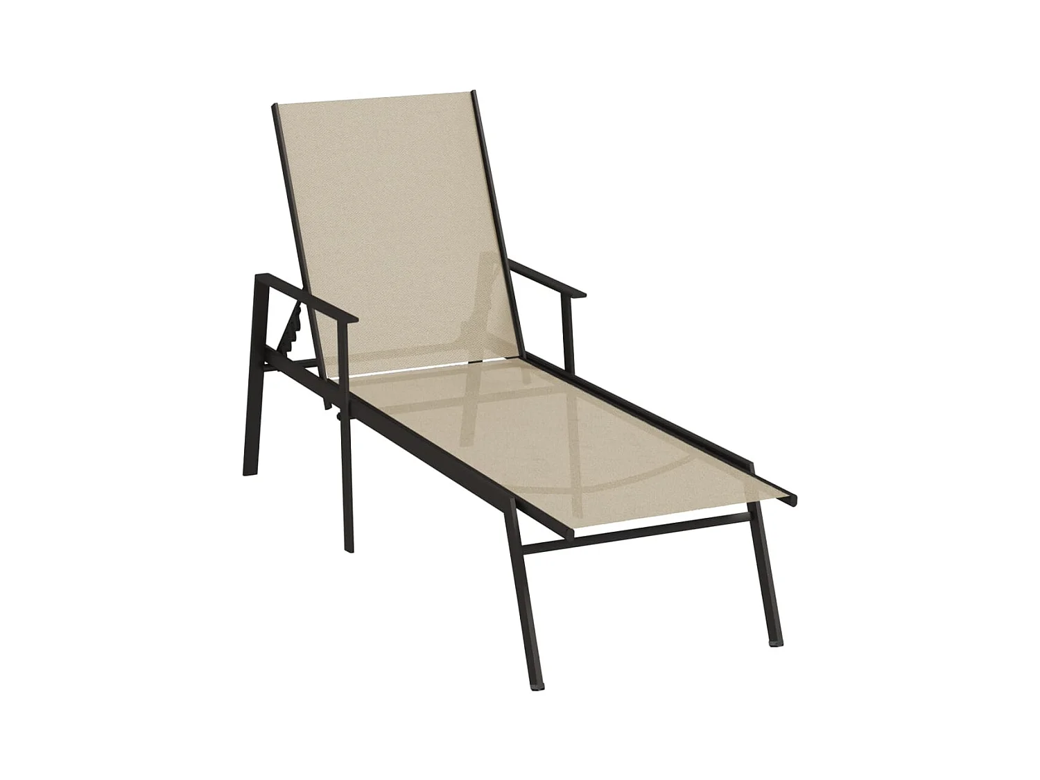 Transat chaise longue bain crème 191 x 61 x 97.5 cm 02_0012248