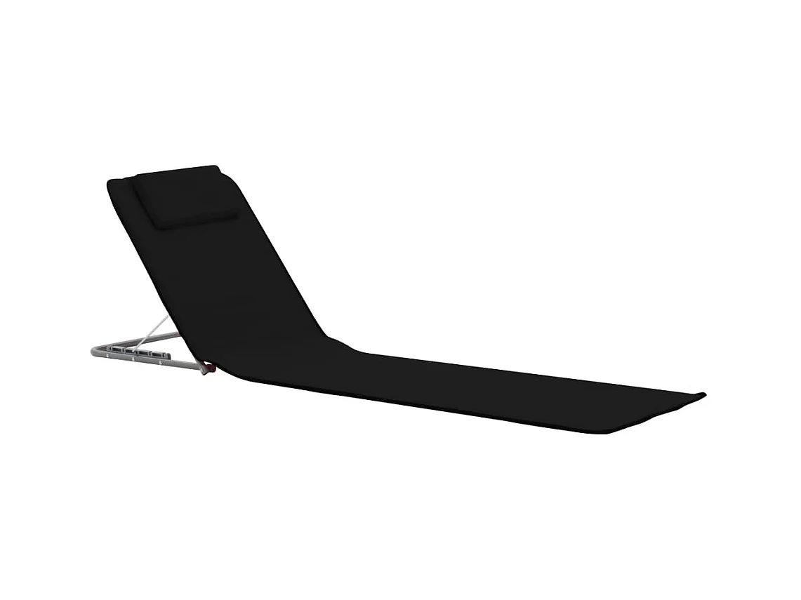 Tapis de plage chaise noire 160 x 53 x 47 cm 02_0012185