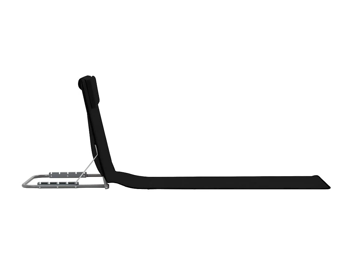 Colchonetas de playa para tumbonas plegables 2 piezas acero y tela negra 02_0012185