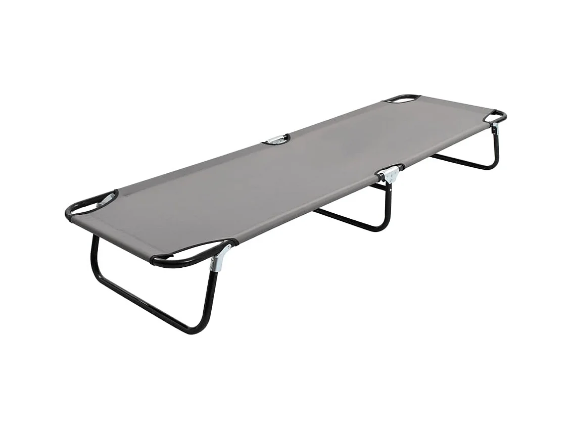 Lit de camping pliable grise 190 x 58 x 28 cm 02_0012876