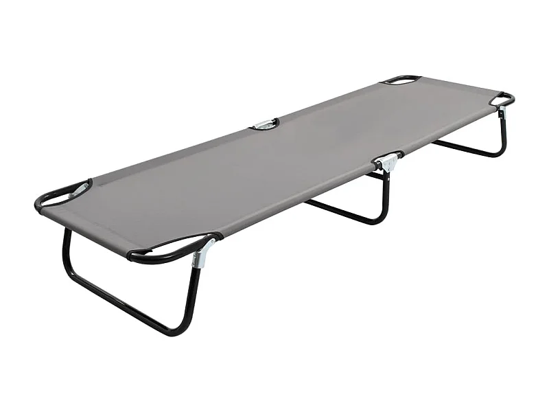 Lit de camping pliable grise 190 x 58 x 28 cm 02_0012876