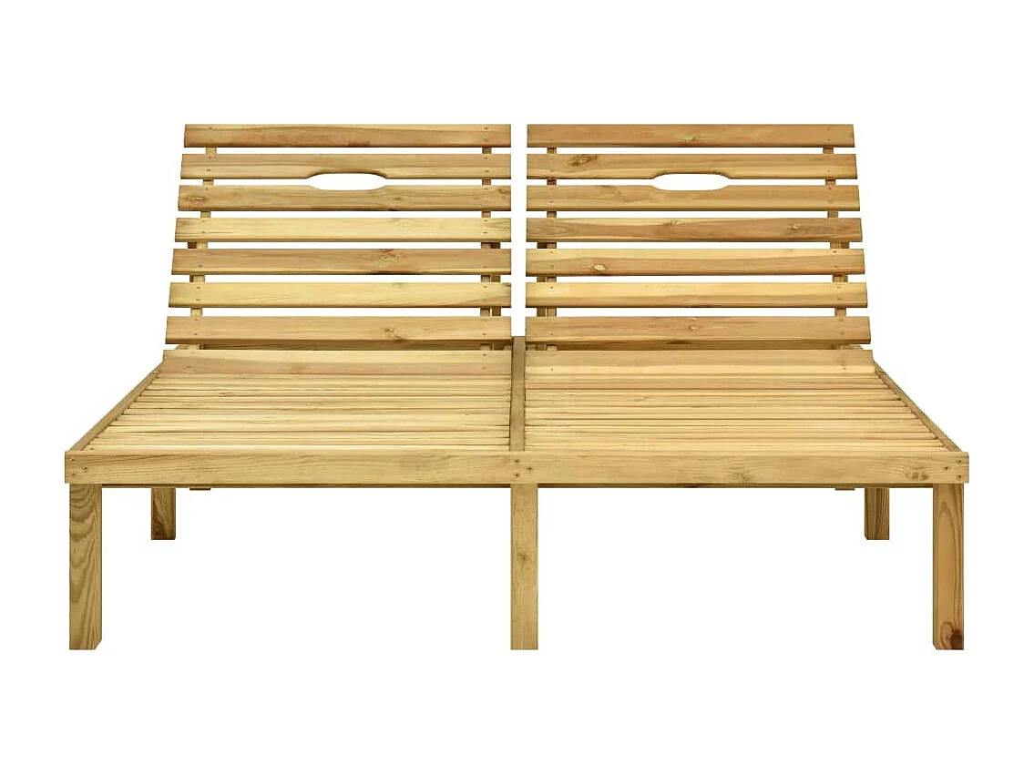 Espreguiçadeira espreguiçadeira espreguiçadeira cama de jardim terraço mobiliário duplo de exterior e almofadas impregnadas de pinho azul 02_0012750