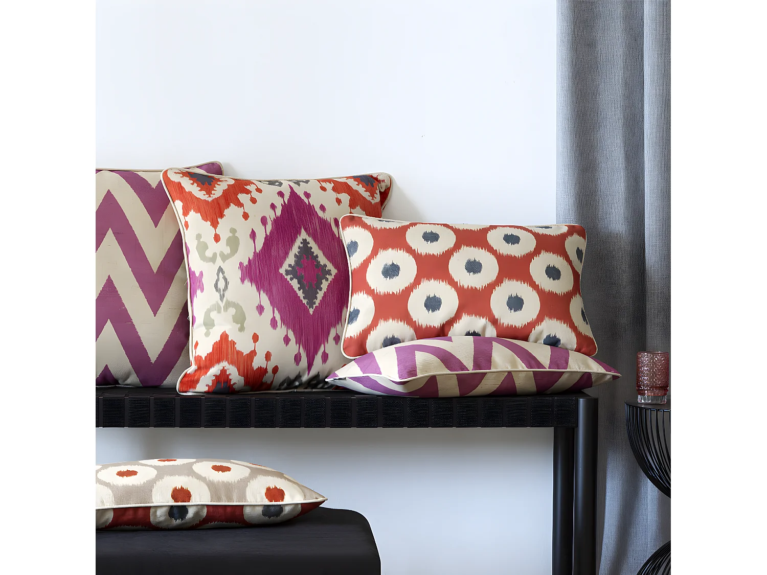 Lot de 2 housses de coussin Naf Naf PORTIA MAXI 50x50 cm fuchsia