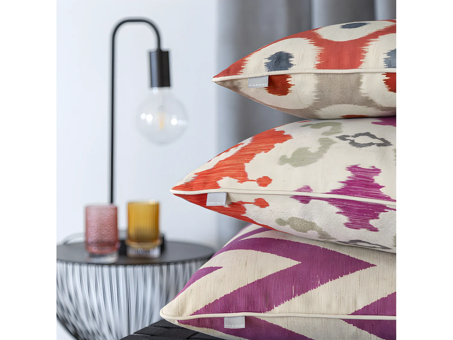 Lot de 2 housses de coussin Naf Naf PORTIA MAXI 50x50 cm fuchsia