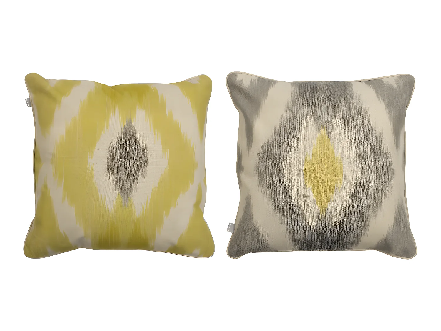 Lot de 2 housses de coussin Naf Naf FORMENTERA 50x50 cm jaune-gris
