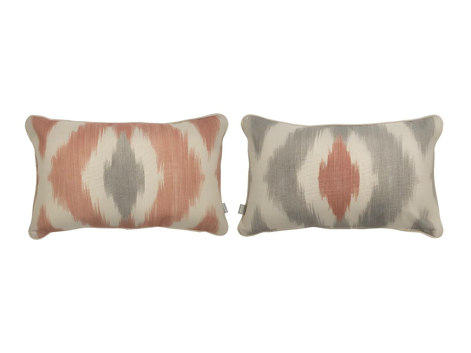Lot de 2 housses de coussin Naf Naf FORMENTERA 30x50 cm corail-gris