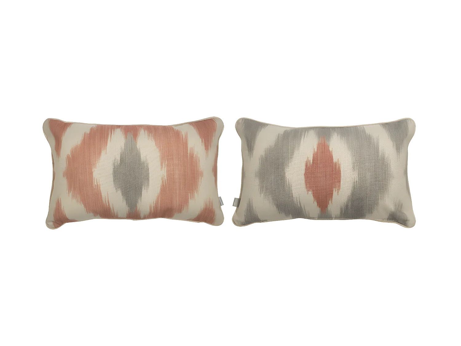 Lot de 2 housses de coussin Naf Naf FORMENTERA 30x50 cm corail-gris