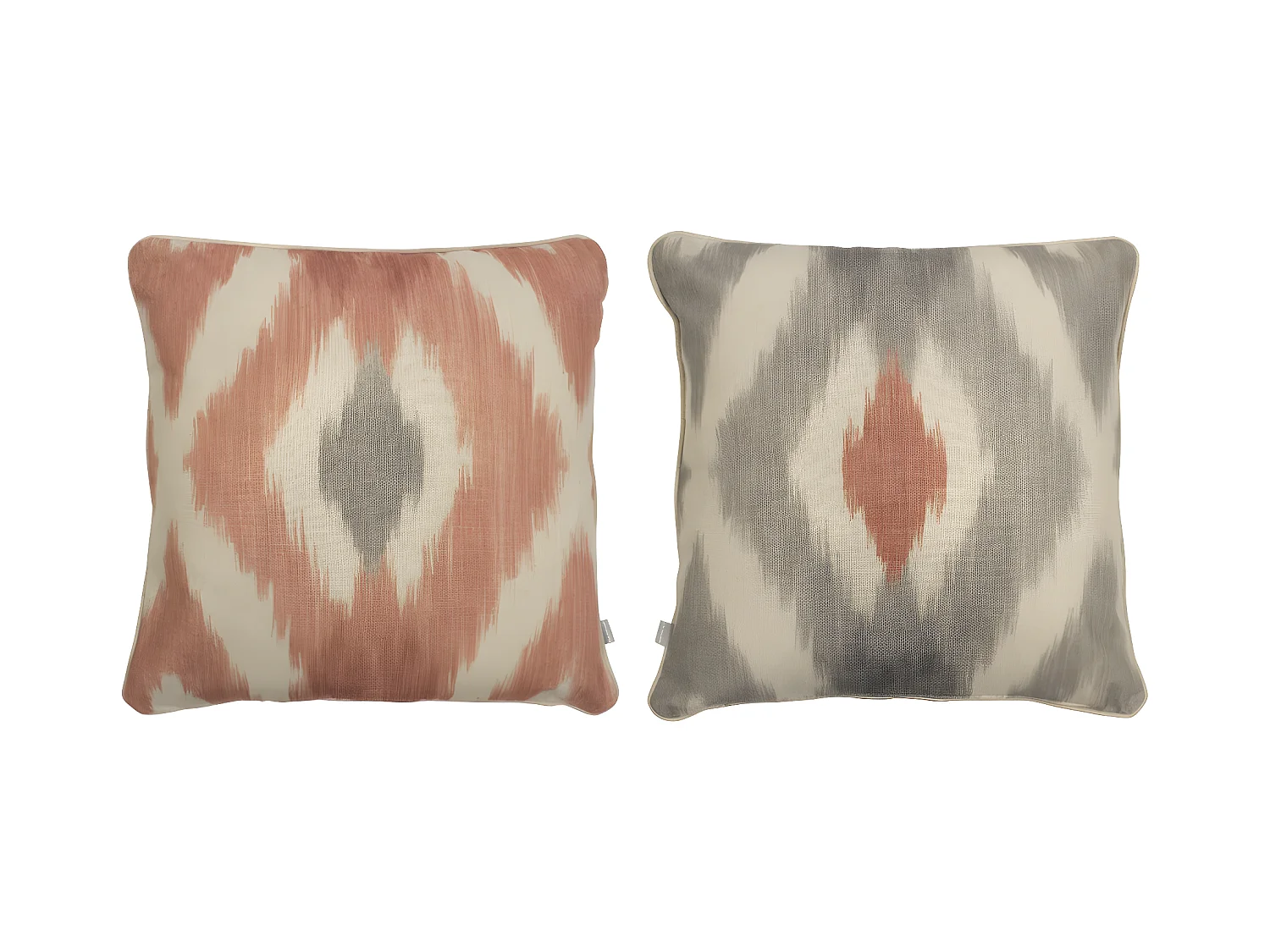 Lot de 2 housses de coussin Naf Naf FORMENTERA 50x50 cm corail-gris