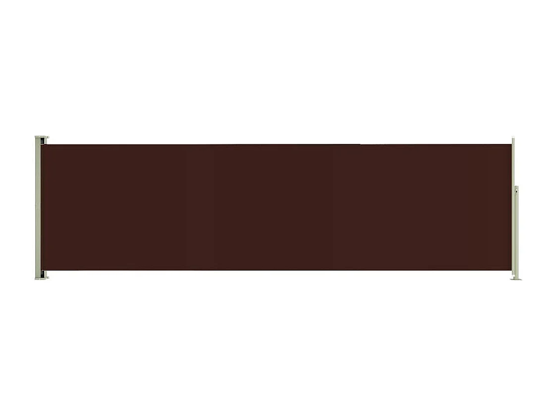 Tenda da sole parasole laterale retrattile per patio giardino terrazza balcone schermo di protezione visiva 180 x 600 cm marrone 02_0007345