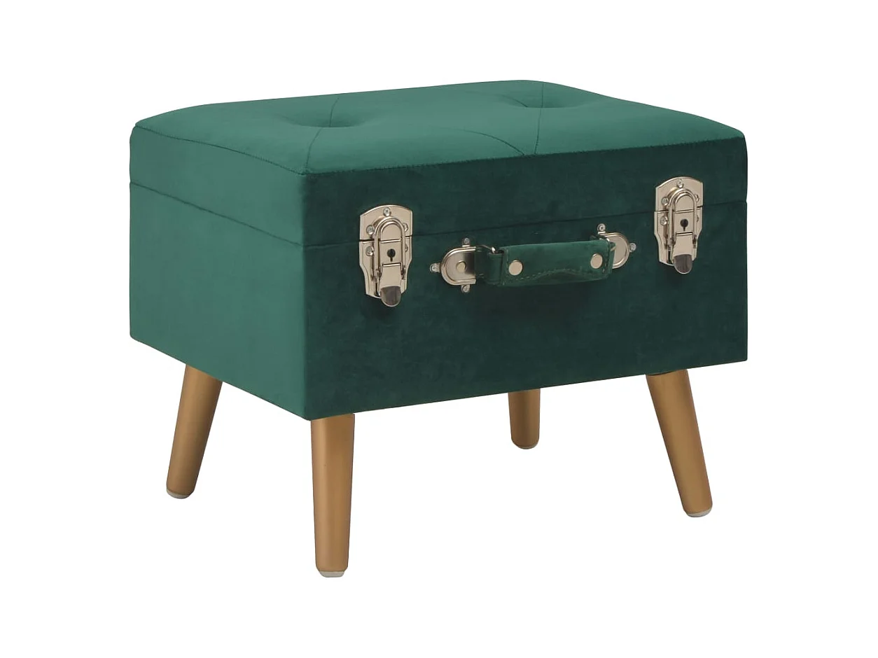 Banco taburete con almacenaje 40 cm terciopelo verde 02_0010968