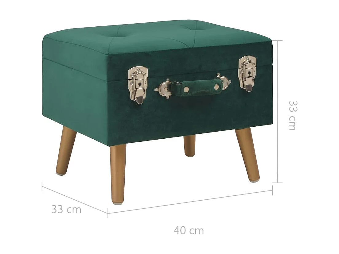 Banco taburete con almacenaje 40 cm terciopelo verde 02_0010968