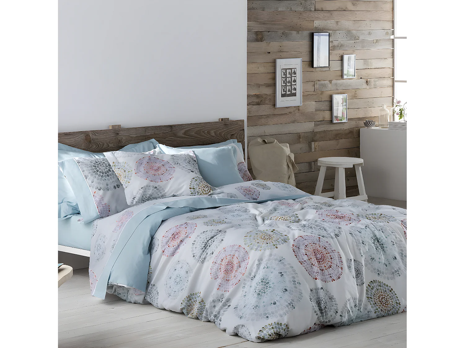 Housse de couette 100% coton LUNDY 140x200 cm vert