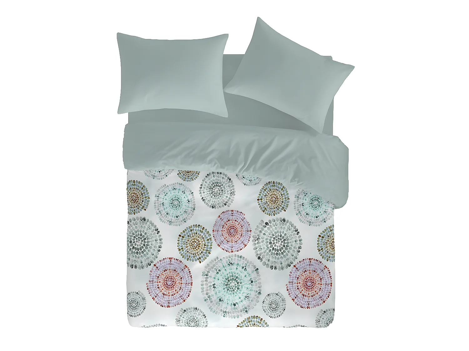 Housse de couette 100% coton LUNDY 140x200 cm vert