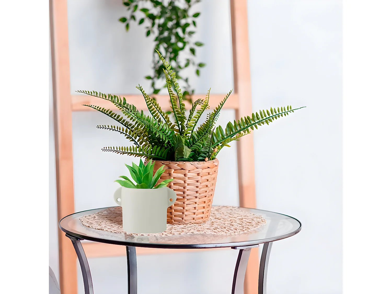 Cache pot en céramique Blanche