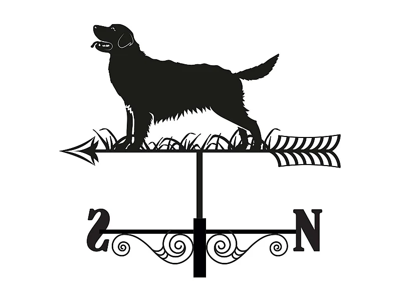 Girouette en acier noir silhouette Golden Retriever