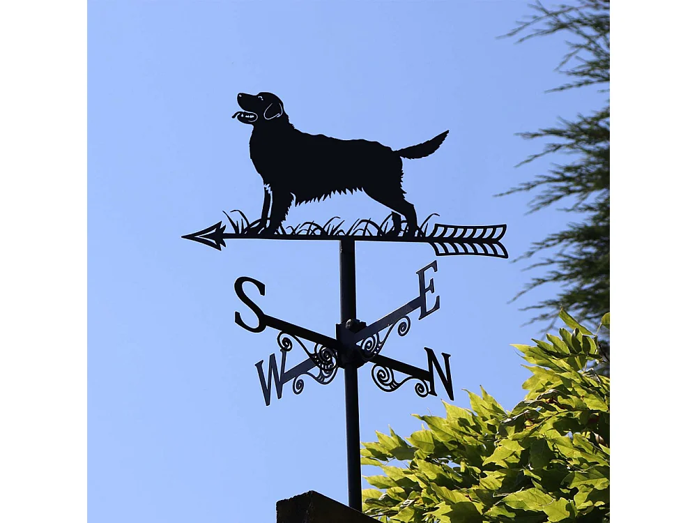 Girouette en acier noir silhouette Golden Retriever