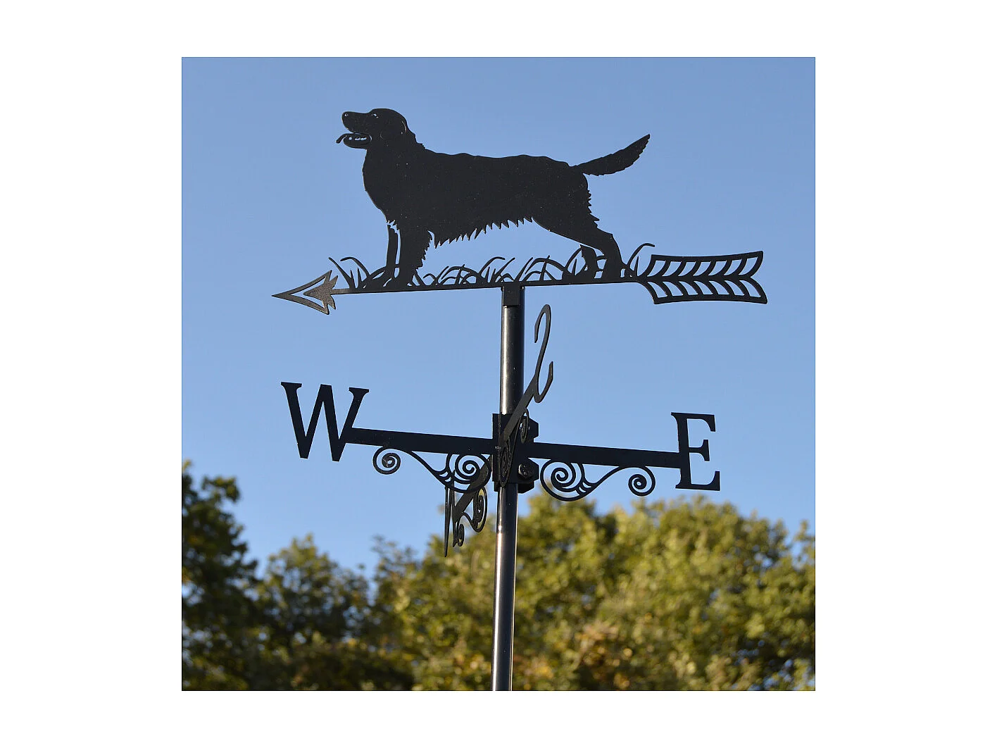 Girouette en acier noir silhouette Golden Retriever