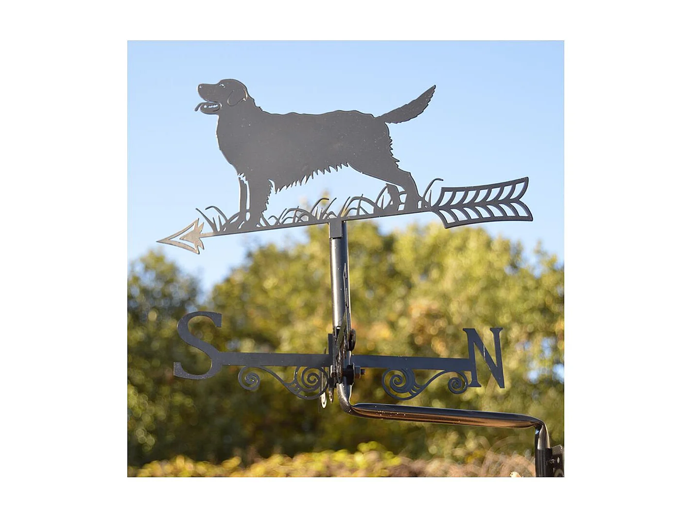 Girouette en acier noir silhouette Golden Retriever