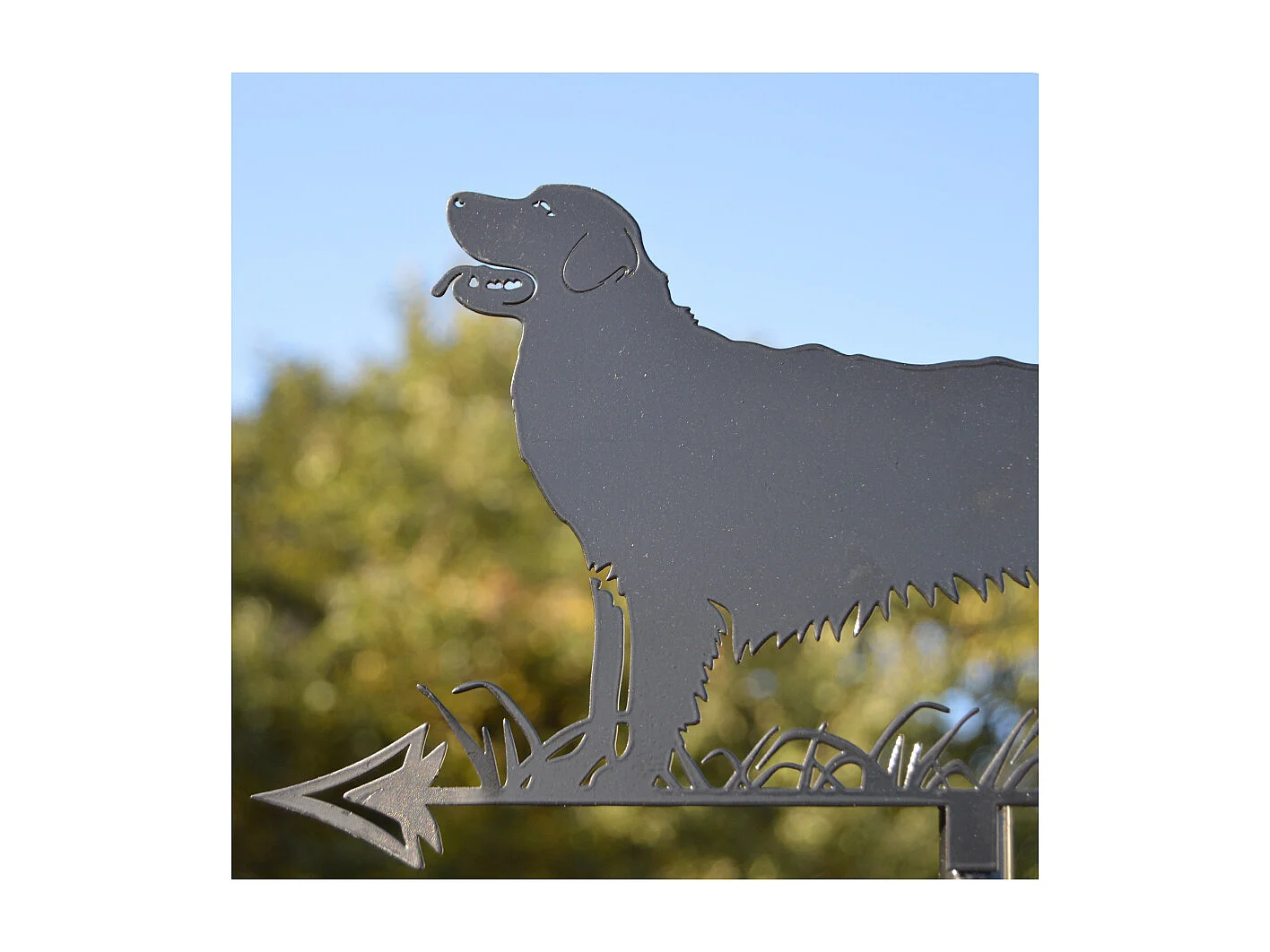 Girouette en acier noir silhouette Golden Retriever