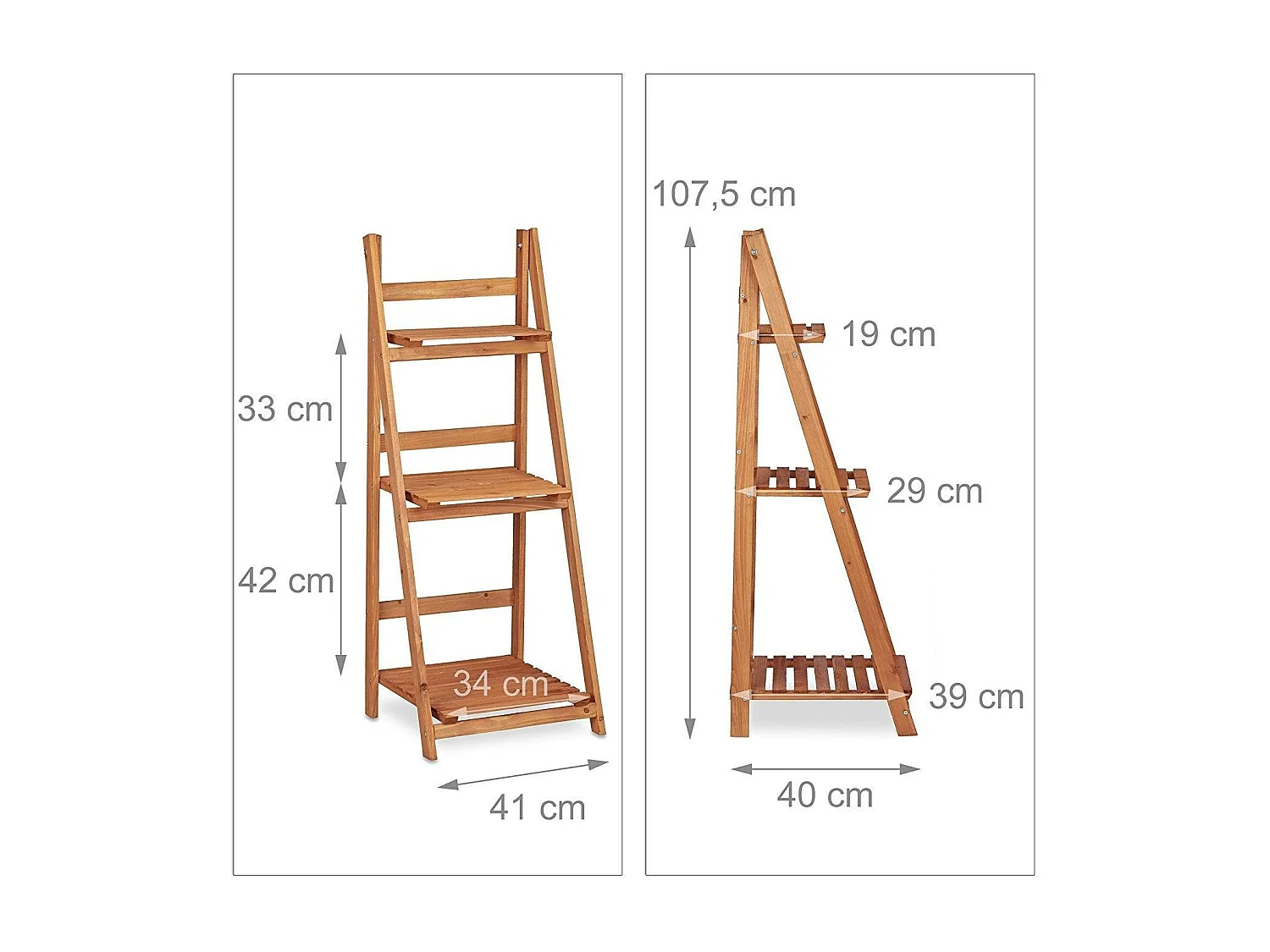 Escalier étagère meuble pour bois marron 41 x 40 x 107 cm 2013079/2