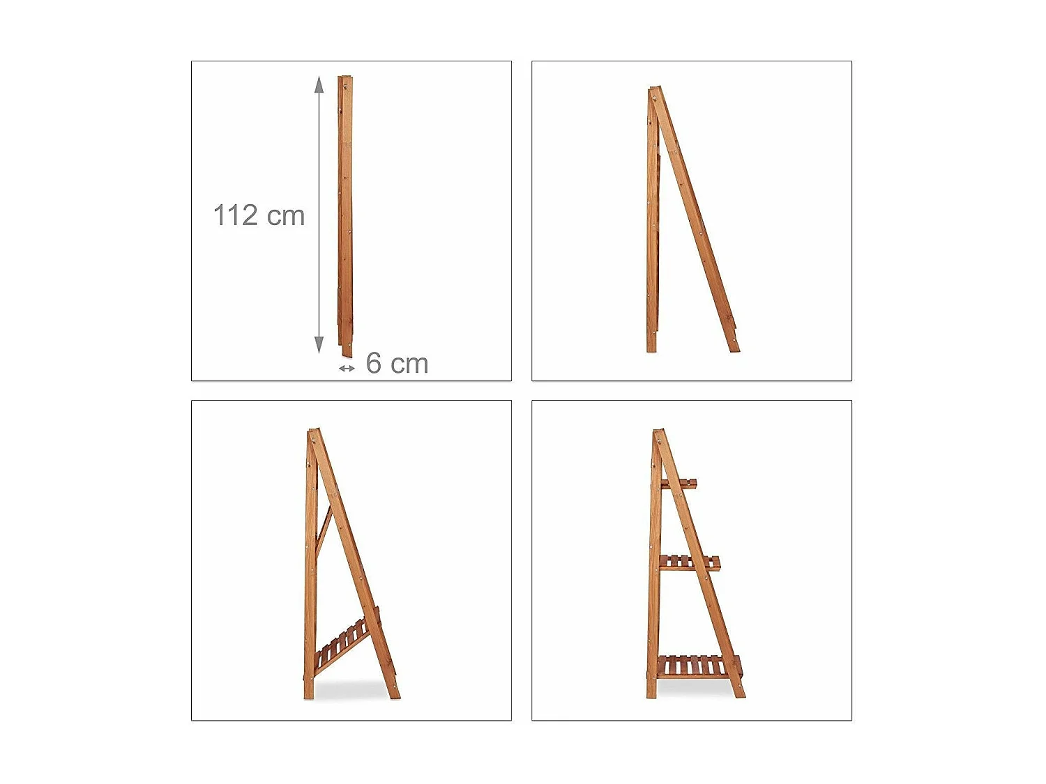 Escalier étagère meuble pour bois marron 41 x 40 x 107 cm 2013079/2