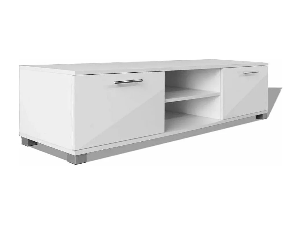 Mobile TV TV buffet dal design pratico bianco lucido 120 cm 2502039