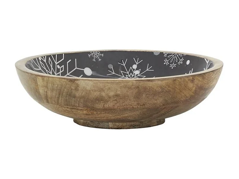 Corbeille en manguier Flocon Saladier noir