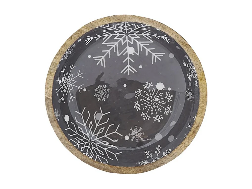 Corbeille en manguier Flocon Saladier noir