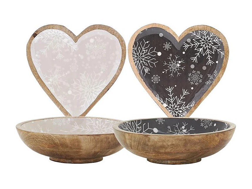 Corbeille en manguier Flocon Saladier noir