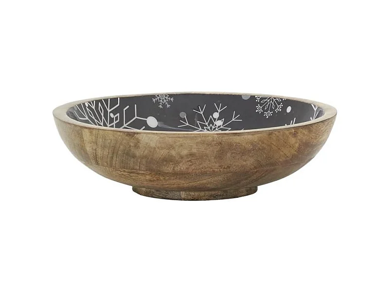 Corbeille en manguier Flocon Saladier noir