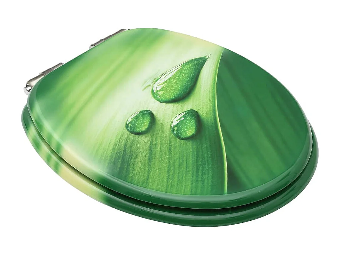 Tapa de inodoro con cierre suave 2 piezas MDF gotas de agua 02_0002981