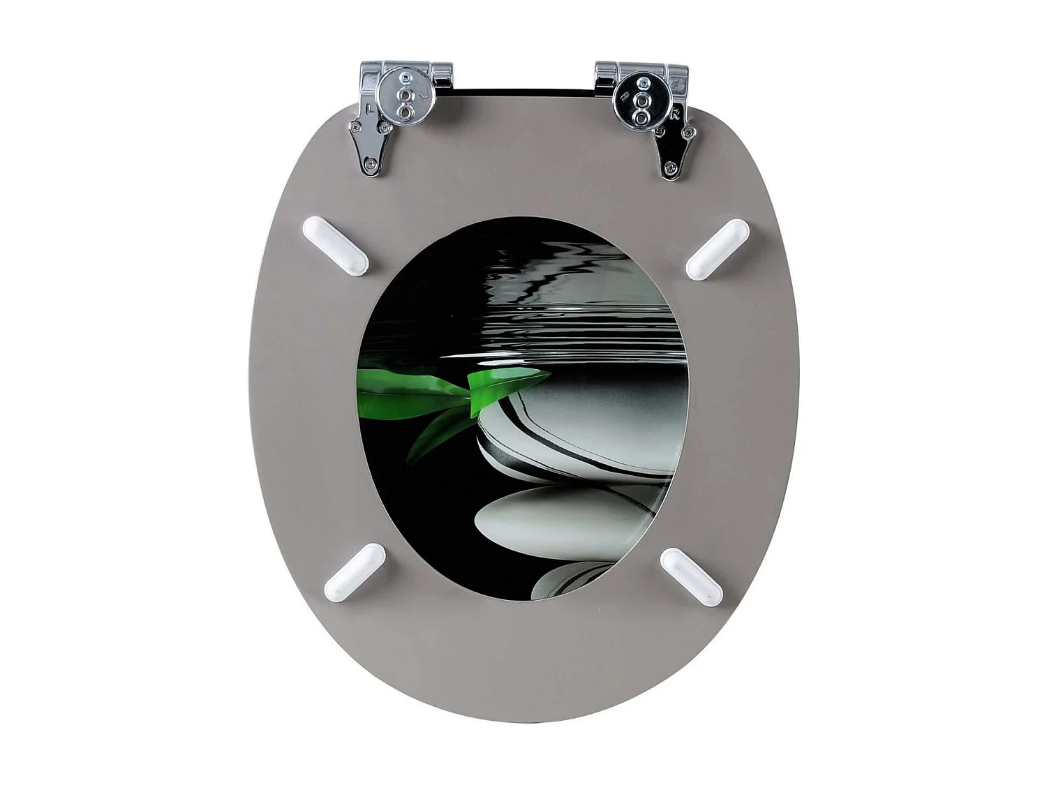 Assento sanitário em MDF com decoração em seixo preto cinza com fechamento suave 19_0000745