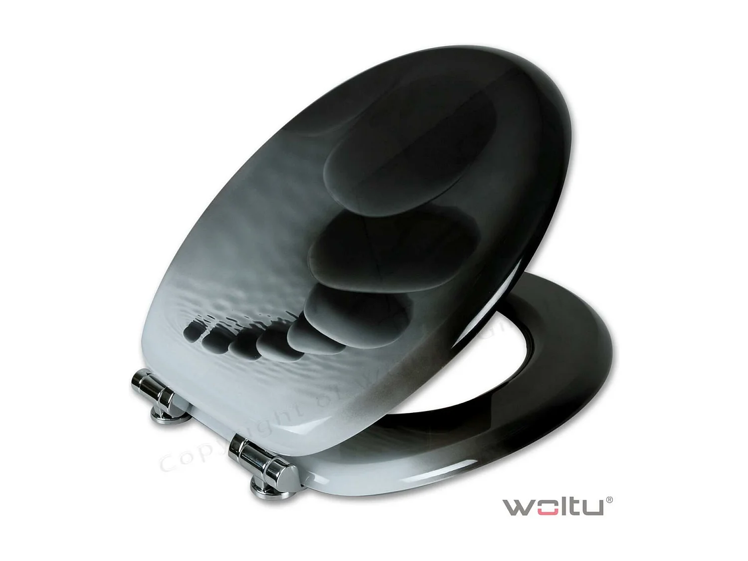 Abattant WC MDF pierres effet bois noire 43.6 x 37.7 x 43.6 cm 19_0000742