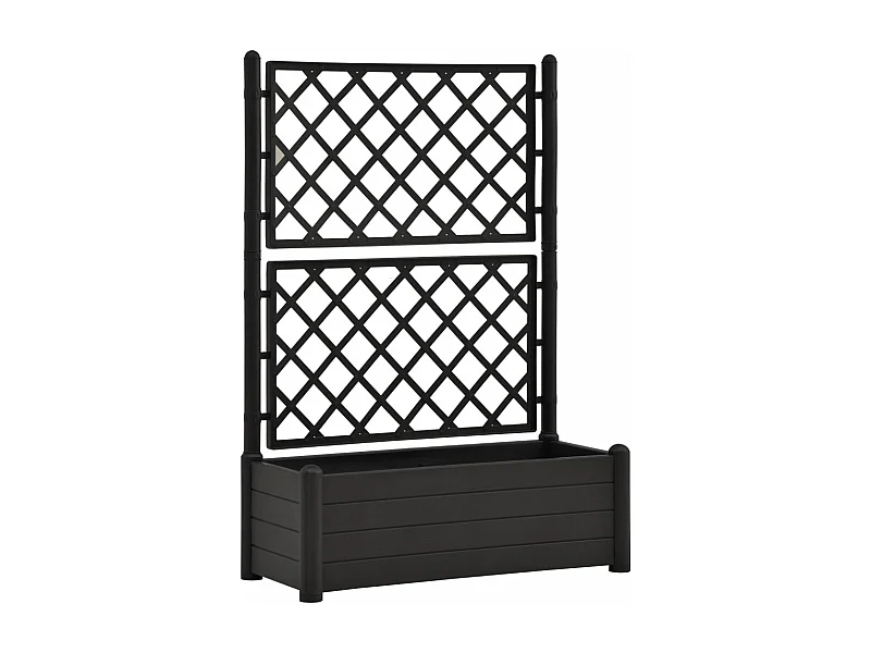 Fioriera aiuola rialzata piante fiori giardino traliccio 100 x 43 x 142 cm PP antracite 02_0000808