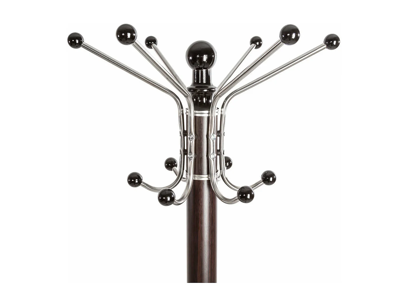 Porte manteau bois avec porte parapluie vestiaire chapeau veste vêtement noir/marron 2008244